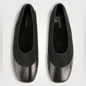 Dries Van Noten Black Leather Ballet Flats